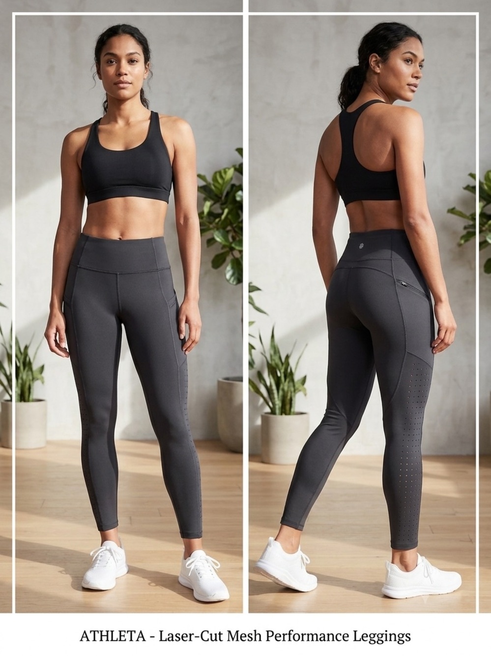 Athleta Contender laser-cut running leggings yoga performance XS